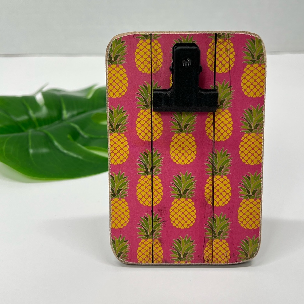 Tropical Pineapple Photo Display Frame Mini Clip Picture Frames Hanging Art Desk